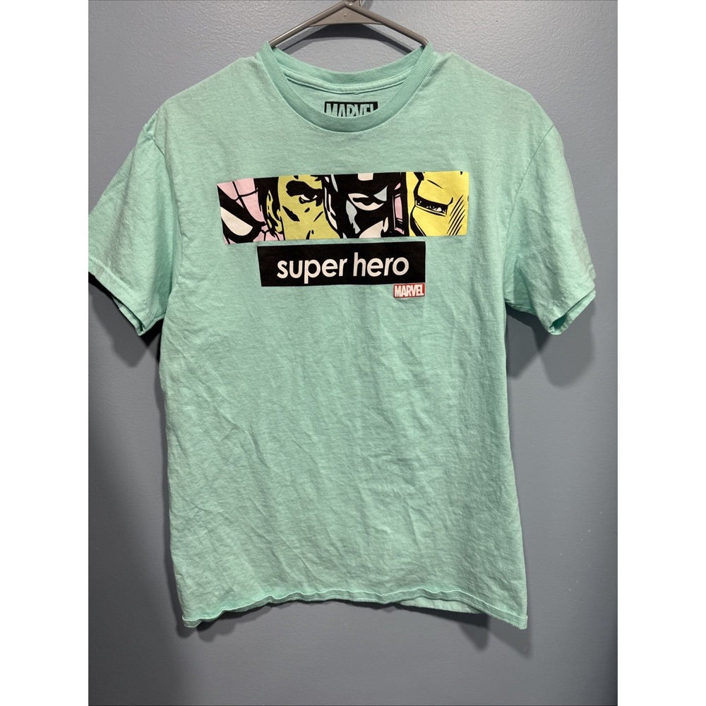 Marvel Men's Blue Super Her Graphic Short Sleeve Crew Neck T-Shirt Size M
